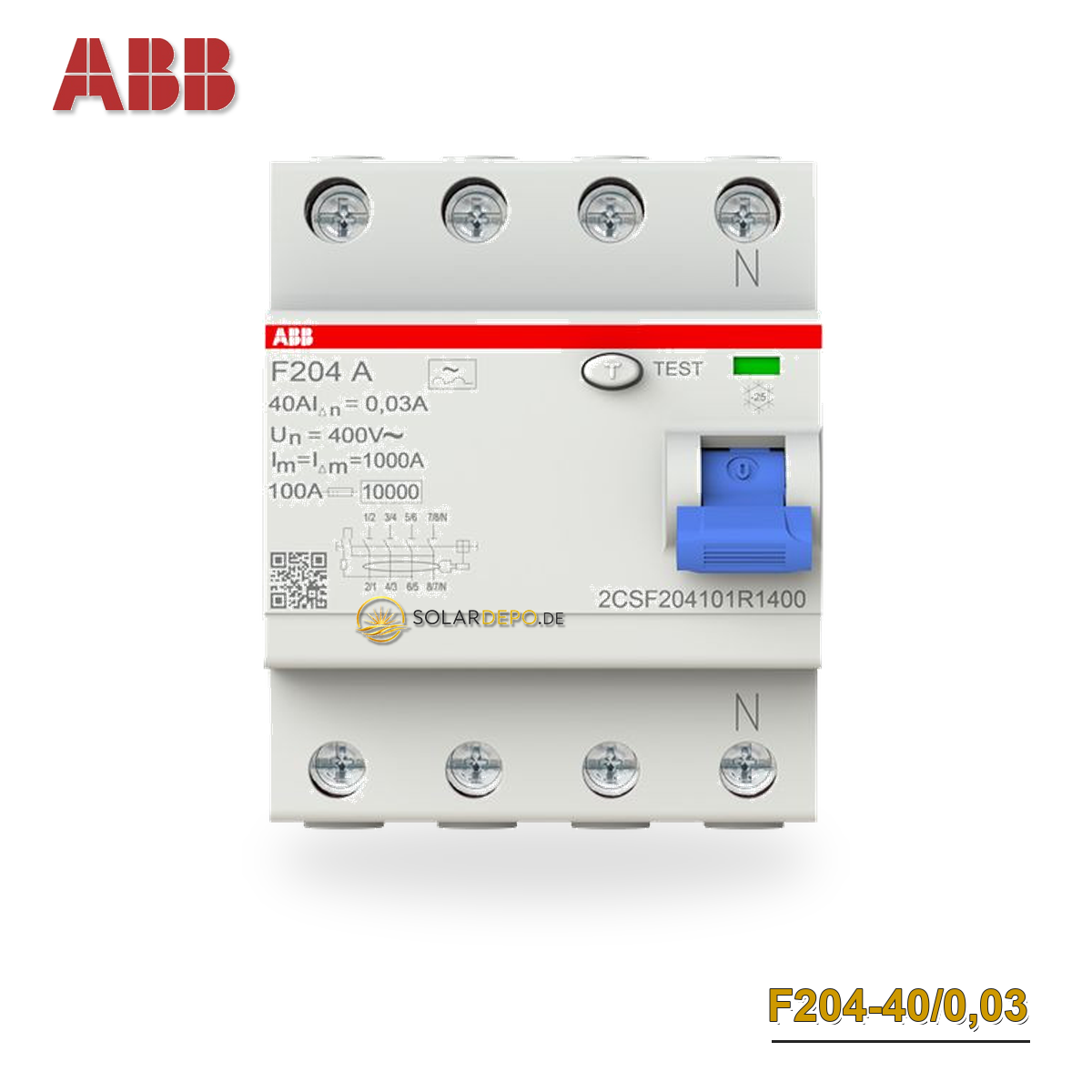 ABB F204A-40/0,03 FI-Schalter 4pol. 40/0,03A