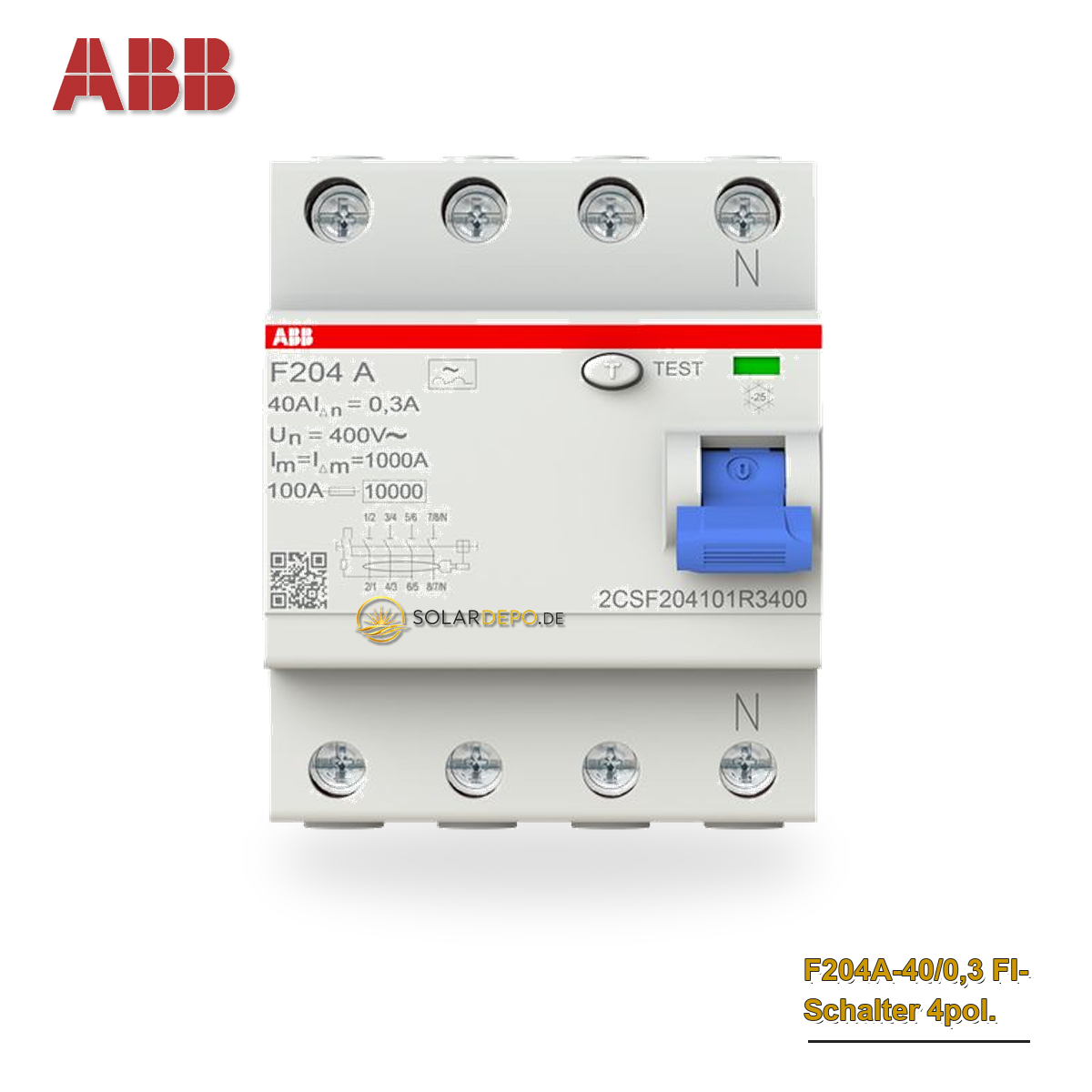 ABB F204A-40/0,3 FI-Schalter 4pol. 40/0,3A