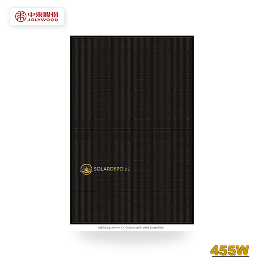 Jolywood 455W Bifazial Glas-Glas Full Black Modul JW-HD96N-R2