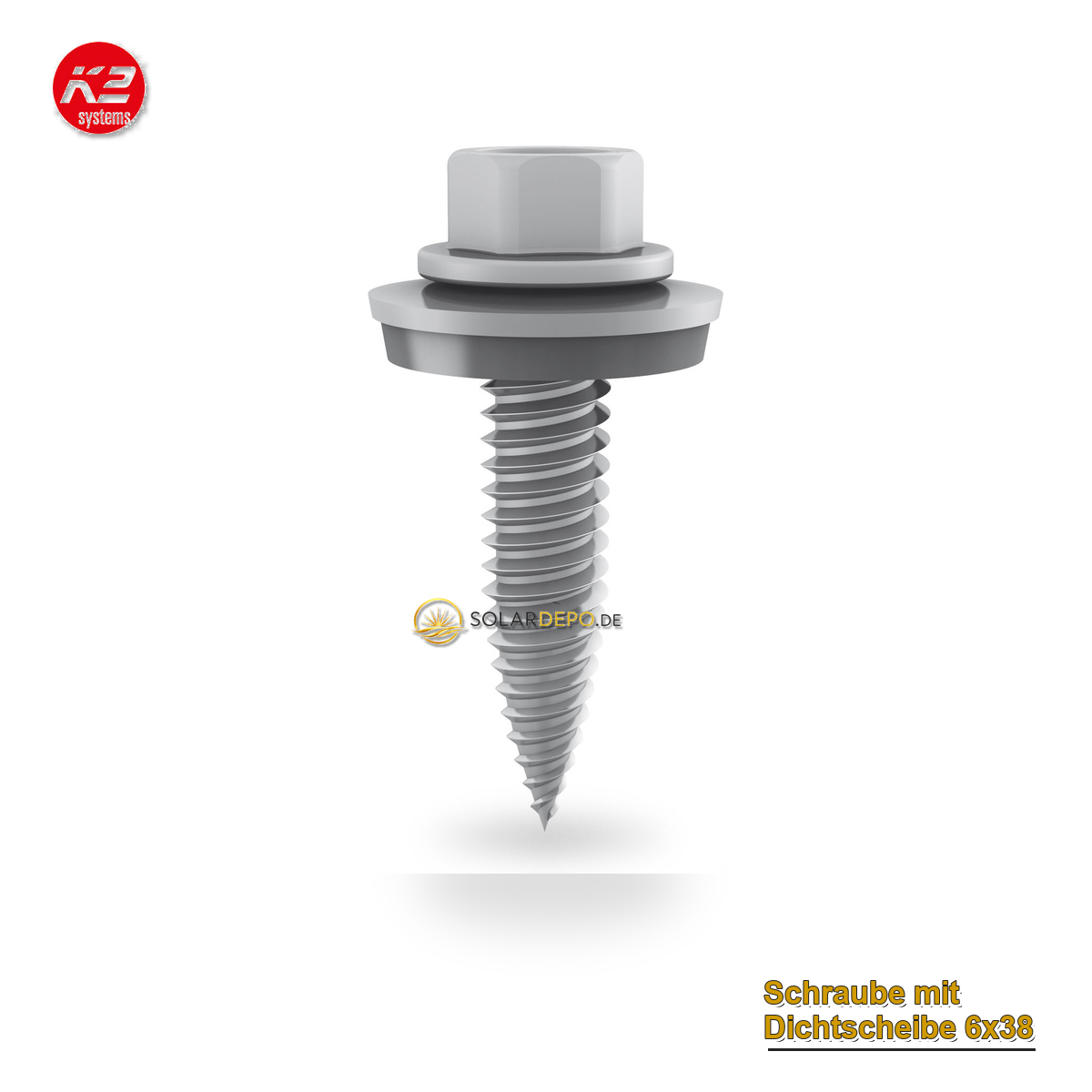 K2 Systems 2003525 Schraube mit Dichtscheibe 6x38