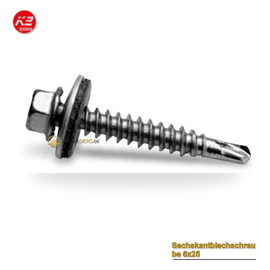 K2 Systems 1000212 Sechskantblechschraube 6x25