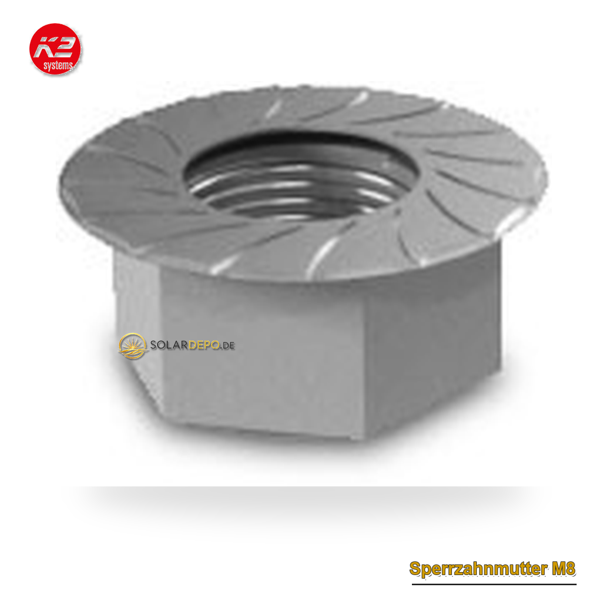 K2 Systems 1000043 Sperrzahnmutter M8