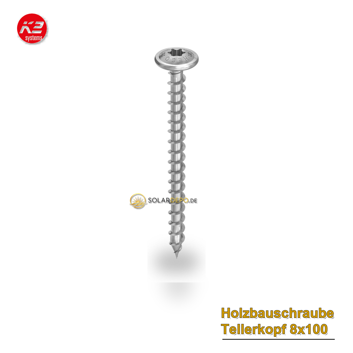 K2 Systems 2004112 Holzbauschraube Tellerkopf 8x100