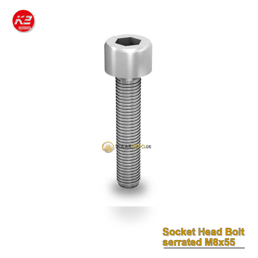 K2 Systems 2002184 Socket Head Bolt serrated M8x55