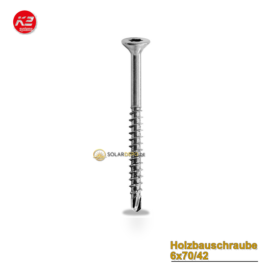 K2 Systems 1006398 Holzbauschraube 6x70/42