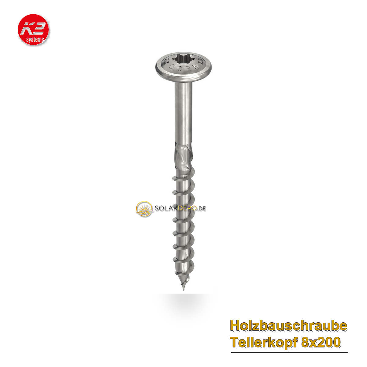 K2 Systems 2004117 Holzbauschraube Tellerkopf 8x200