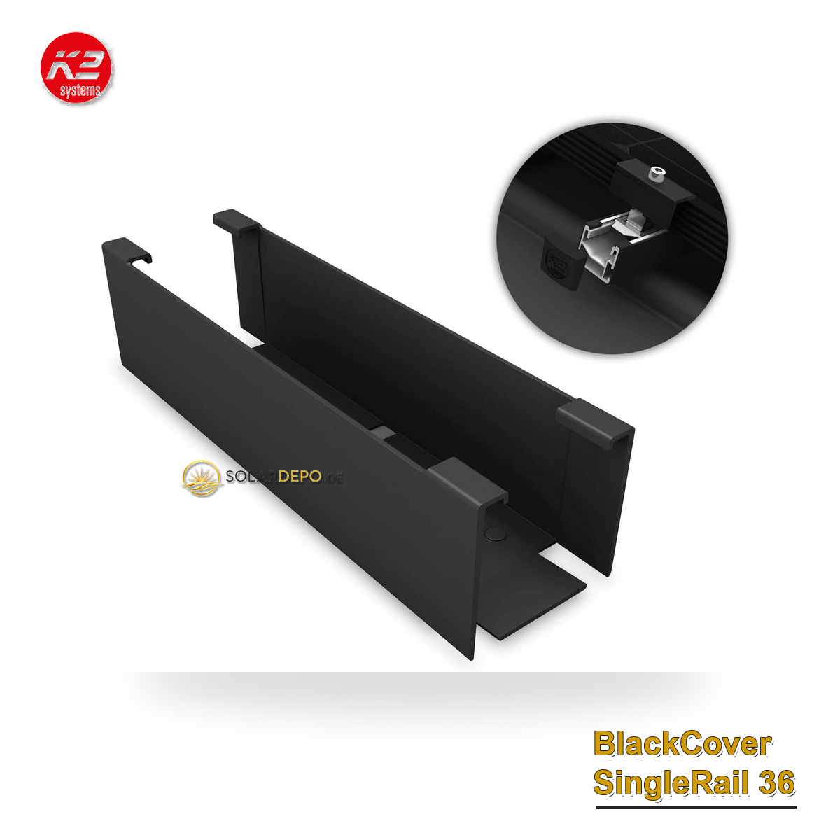 K2 Systems 2003523 BlackCover SingleRail 36
