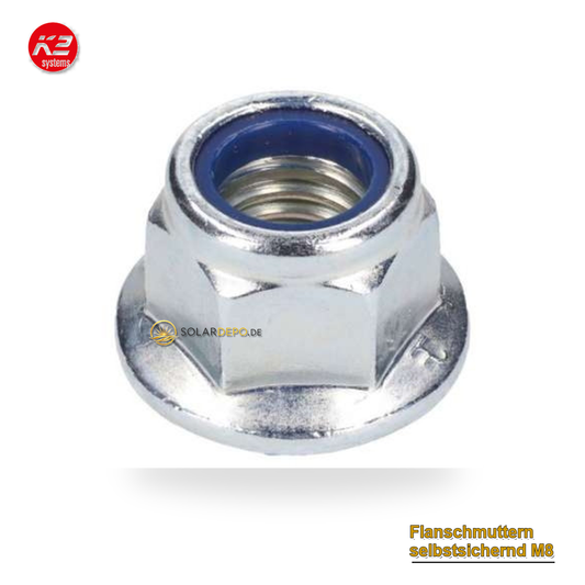 K2 Systems 2002744 Flanschmuttern selbstsichernd M8