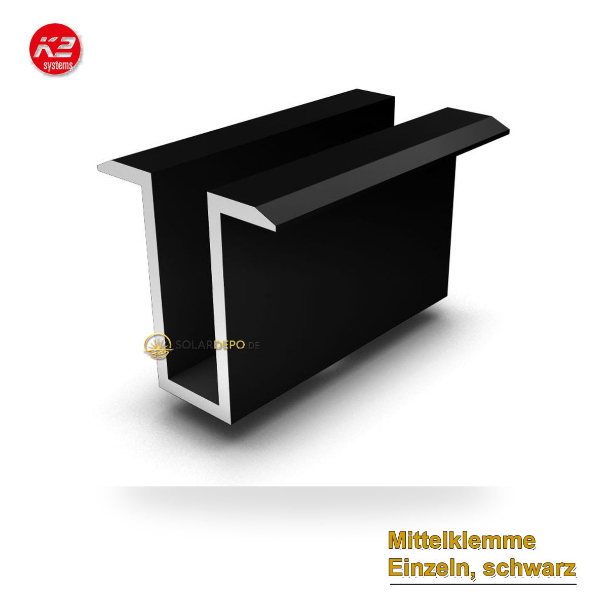 K2 Systems 1005145 Mittelklemme Einzeln, schwarz