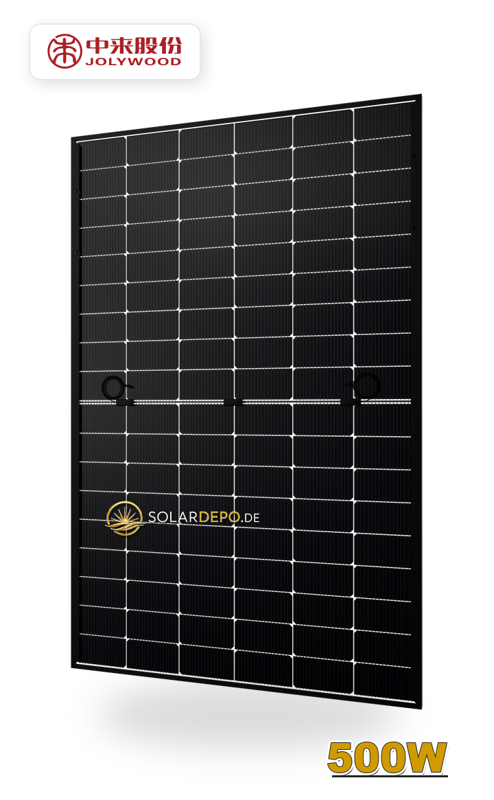 Jolywood JW-HD108N-R2 500W Bifazial Glas-Glas Full Black Modul