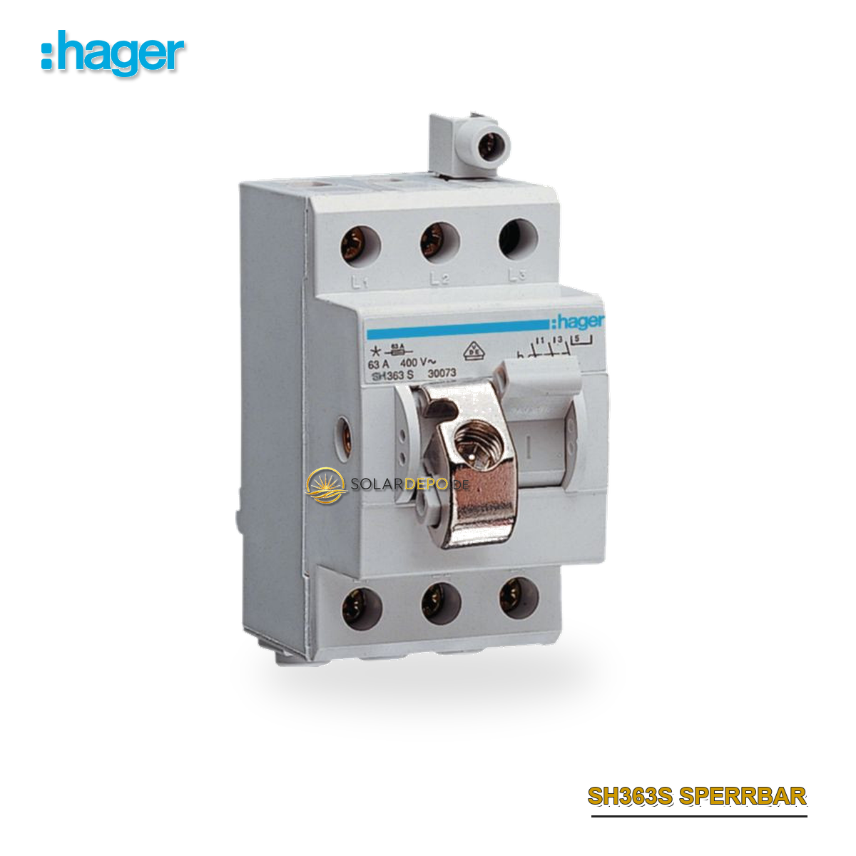 HAGER SH363S Ausschalter 3p.63A, sperrbar
