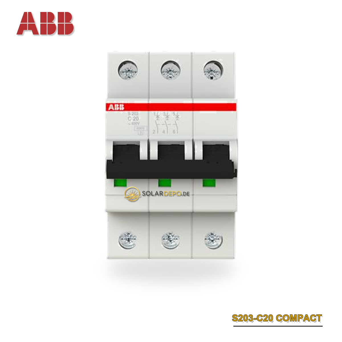 ABB S203-C20 Sicherungsautomat 6kA,20A,3P