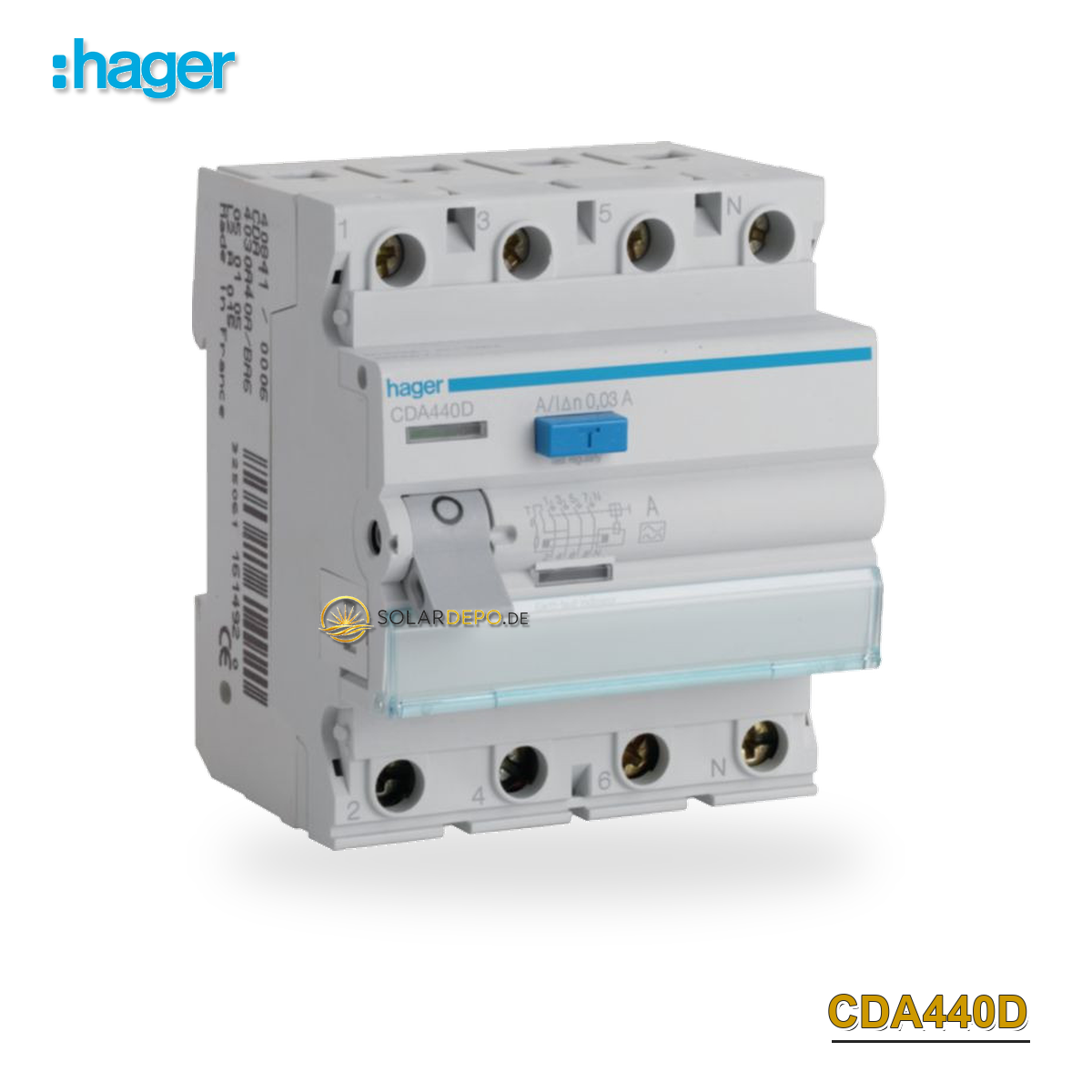HAGER CDA440D FI-Schutzschalter 4P 40A 30mA