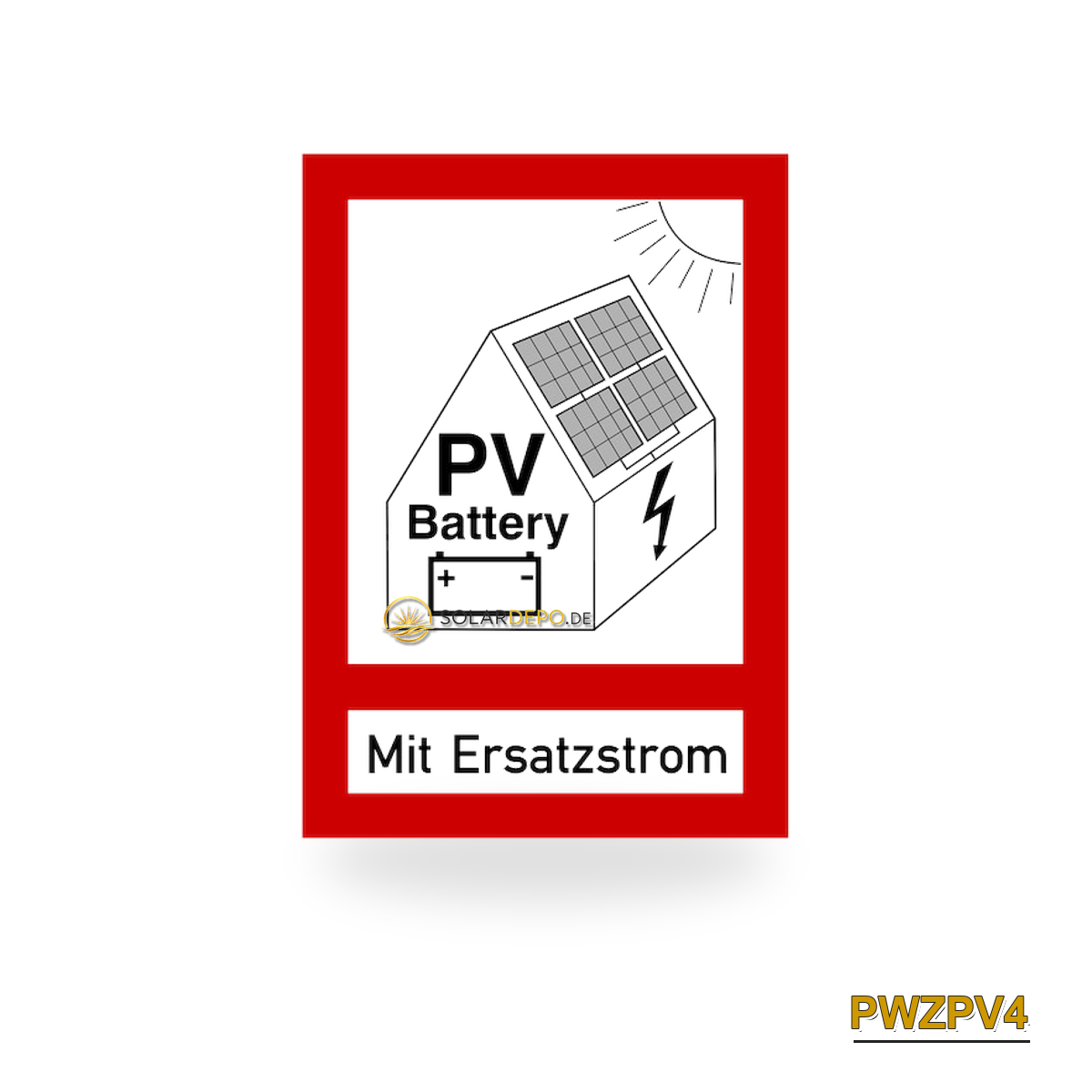 PROTEC.class PWZPV4 Brandschutzzeich. PV-Anlage SSF