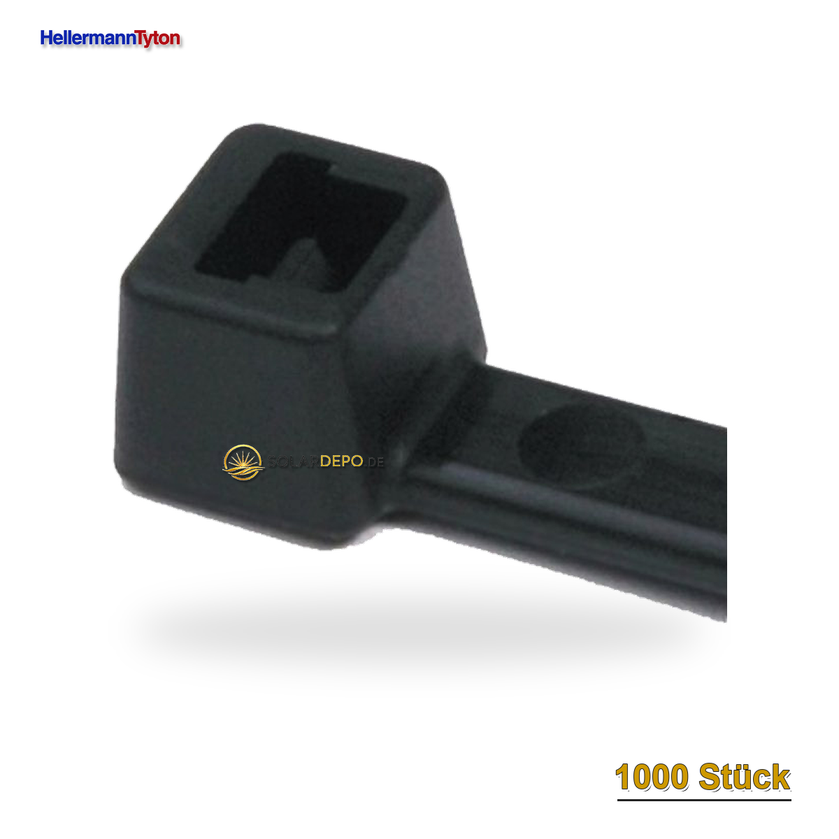 HELLERMANNTYTON 111-05110 T80R-W-BK Kabelbinder schwarz - 1000 Stück Packung