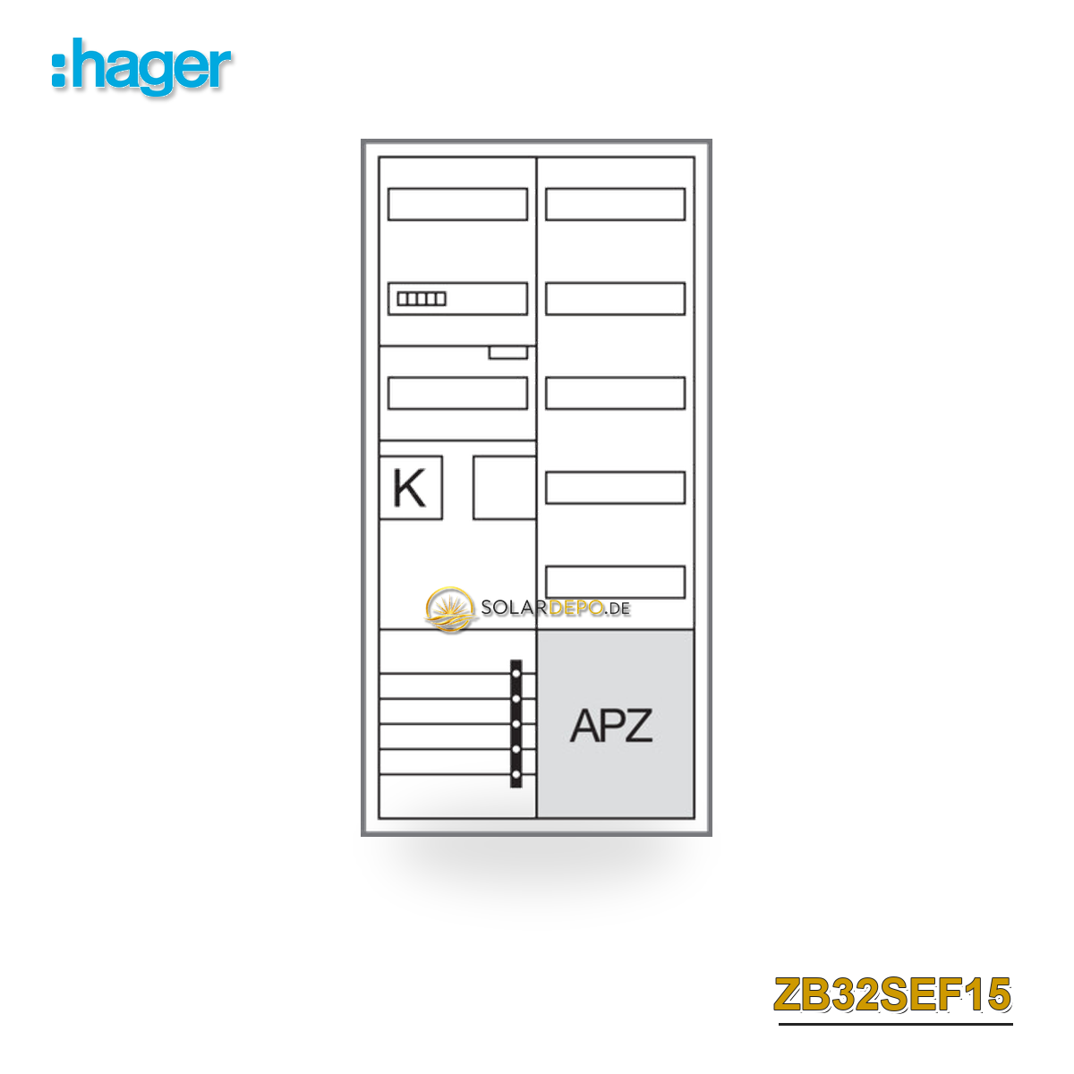 HAGER ZB32SEF15 KS 1Z/BKE-I/APZ/VT5/2-f/HLAK