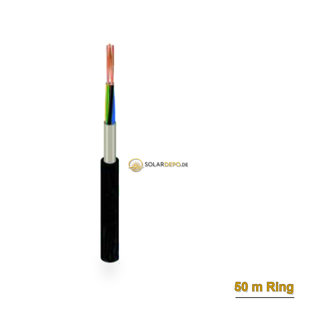 Kabel/Leitungen NYY-J 5X10 RE schwarz Ring 50m
