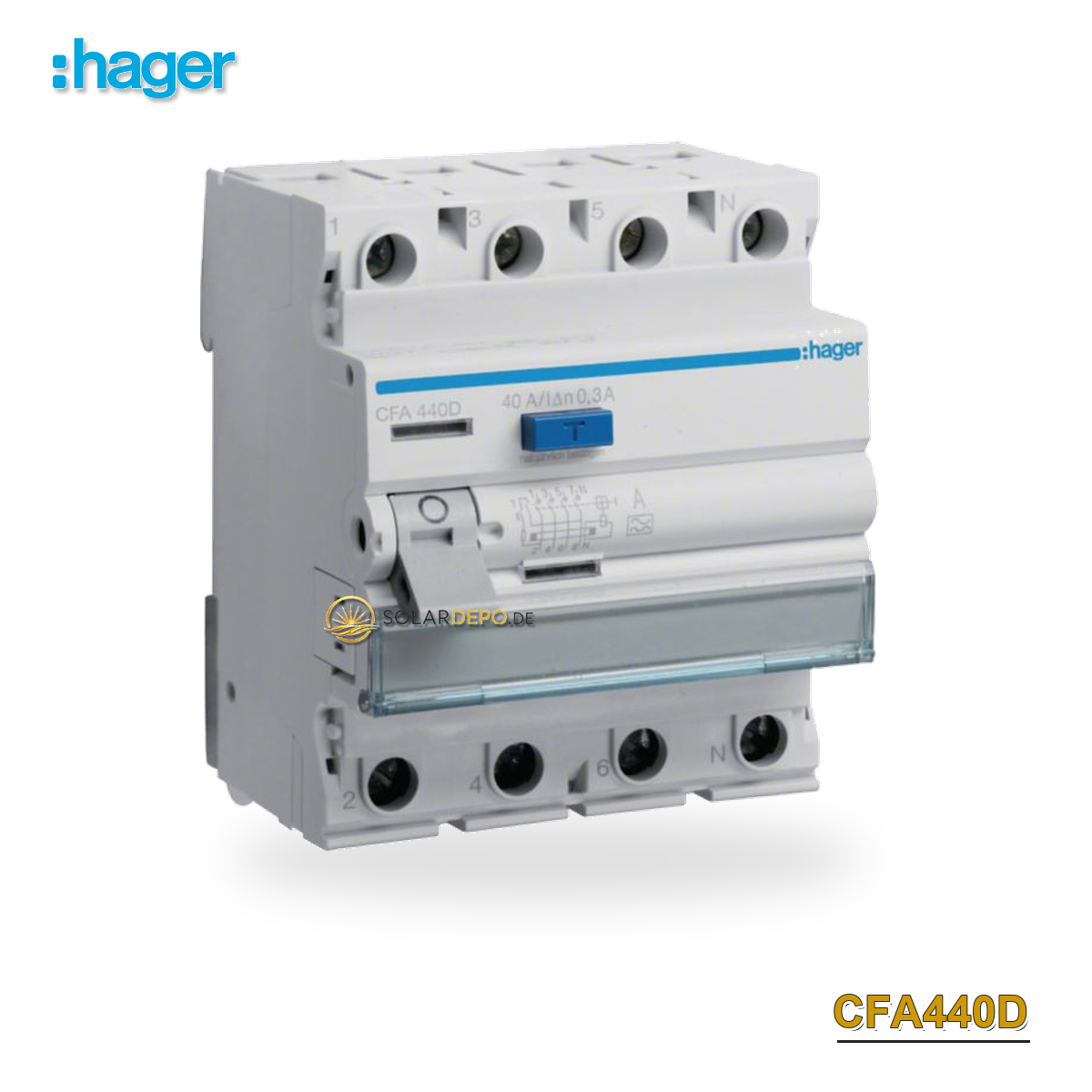 HAGER CFA440D FI-Schutzschalter 4P 40A 300mA