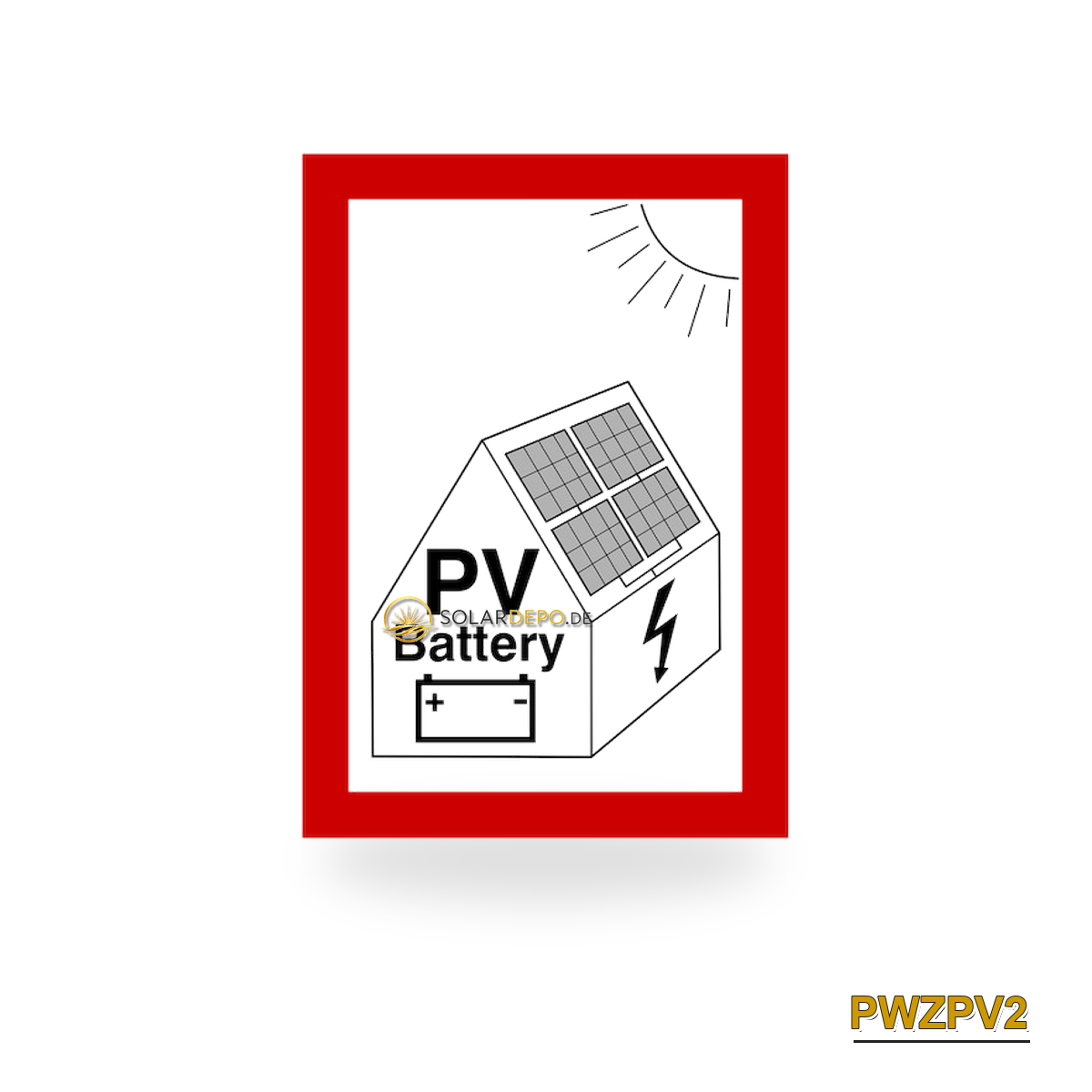 PROTEC.class PWZPV2 Brandschutzzeich. PV-Anlage Batt.